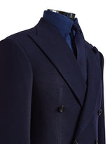 Handmade Silk Tie (SLUBBED NAVY / BLACK)