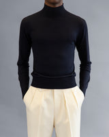 High Mock-Neck Knit (NAVY)